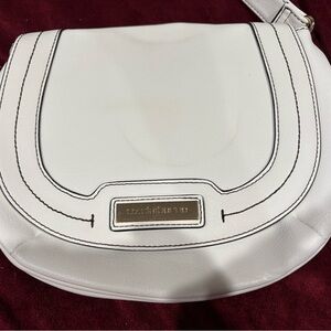 Vintage 80s Liz Claiborne Crossbody Saddle Bag with Gold Plaque